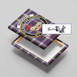 ScotsTee Shop Scottish McDonald Dress Modern Clan Crest Tartan Framed Canvas Print Wall Art