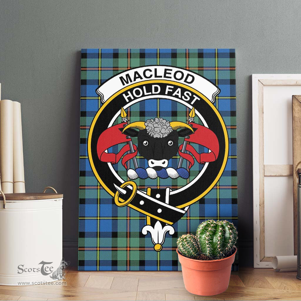 ScotsTee Shop Scottish MacLeod of Harris Ancient Clan Crest Tartan Framed Canvas Print Wall Art
