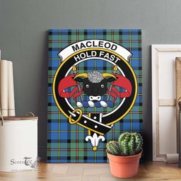 ScotsTee Shop Scottish MacLeod of Harris Ancient Clan Crest Tartan Framed Canvas Print Wall Art