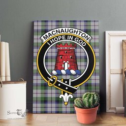 ScotsTee Shop Scottish MacNaughton Dress Clan Crest Tartan Framed Canvas Print Wall Art