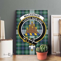 ScotsTee Shop Scottish Mackenzie Dress Ancient Clan Crest Tartan Framed Canvas Print Wall Art