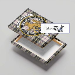 ScotsTee Shop Scottish MacPherson Dress Ancient Clan Crest Tartan Framed Canvas Print Wall Art