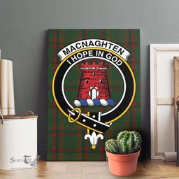 ScotsTee Shop Scottish Macnaghten Hunting Clan Crest Tartan Framed Canvas Print Wall Art
