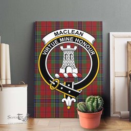 ScotsTee Shop Scottish MacLean of Duart Clan Crest Tartan Framed Canvas Print Wall Art