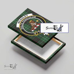 ScotsTee Shop Scottish McAuley of Lewis Clan Crest Tartan Framed Canvas Print Wall Art