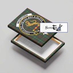 ScotsTee Shop Scottish McIntosh Hunting Clan Crest Tartan Framed Canvas Print Wall Art