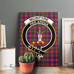 ScotsTee Shop Scottish McIntyre Modern Clan Crest Tartan Framed Canvas Print Wall Art