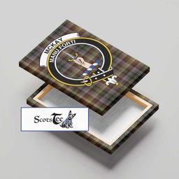 ScotsTee Shop Scottish McKay of Strathnaver Clan Crest Tartan Framed Canvas Print Wall Art