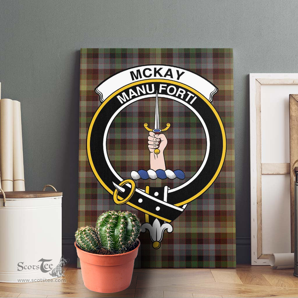 ScotsTee Shop Scottish McKay of Strathnaver Clan Crest Tartan Framed Canvas Print Wall Art