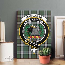 ScotsTee Shop Scottish MacLaren Dress Clan Crest Tartan Framed Canvas Print Wall Art