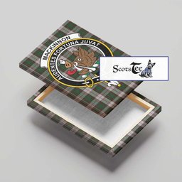ScotsTee Shop Scottish MacKinnon Dress Clan Crest Tartan Framed Canvas Print Wall Art