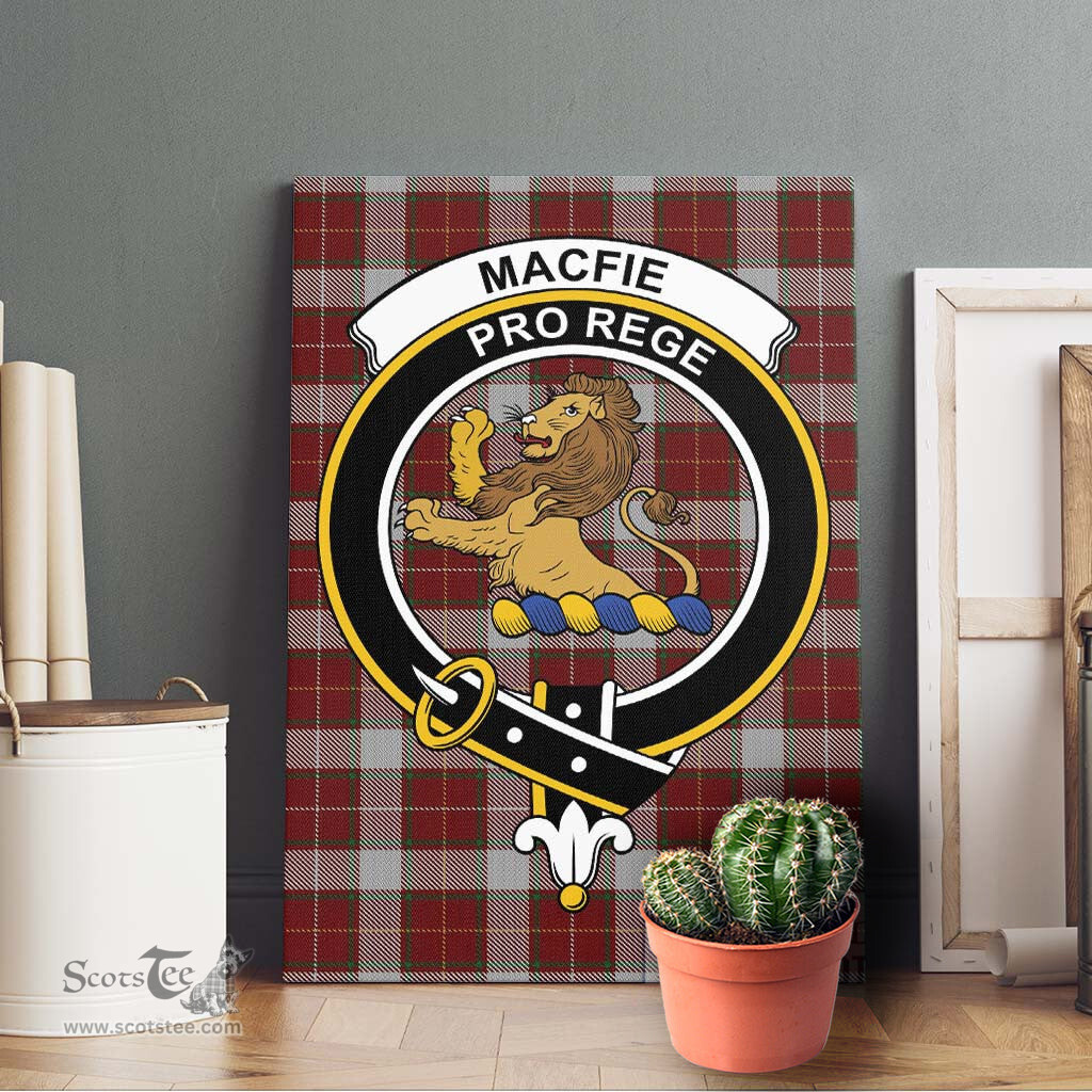 ScotsTee Shop Scottish MacFie Dress Clan Crest Tartan Framed Canvas Print Wall Art