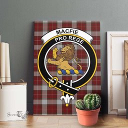 ScotsTee Shop Scottish MacFie Dress Clan Crest Tartan Framed Canvas Print Wall Art