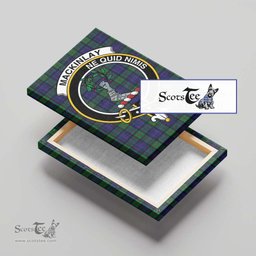 ScotsTee Shop Scottish MacKinlay Modern Clan Crest Tartan Framed Canvas Print Wall Art
