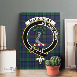 ScotsTee Shop Scottish MacKinlay Modern Clan Crest Tartan Framed Canvas Print Wall Art