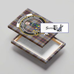 ScotsTee Shop Scottish McInnes Ancient Hunting Clan Crest Tartan Framed Canvas Print Wall Art