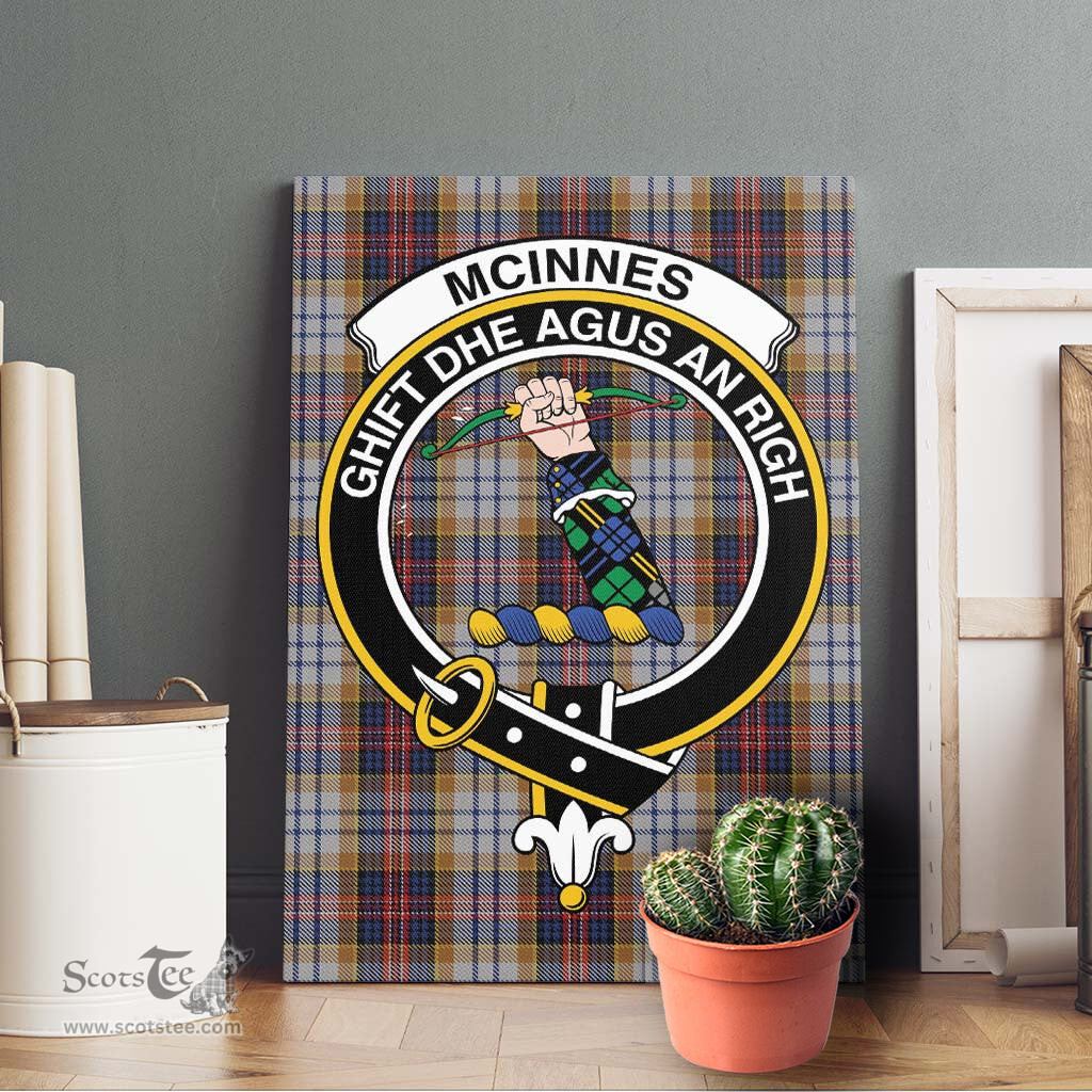 ScotsTee Shop Scottish McInnes Ancient Hunting Clan Crest Tartan Framed Canvas Print Wall Art