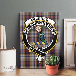 ScotsTee Shop Scottish McInnes Ancient Hunting Clan Crest Tartan Framed Canvas Print Wall Art
