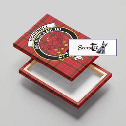 ScotsTee Shop Scottish McDonell of Keppoch Modern Clan Crest Tartan Framed Canvas Print Wall Art