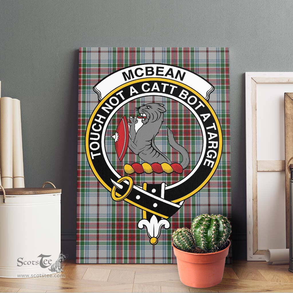 ScotsTee Shop Scottish McBean Dress Clan Crest Tartan Framed Canvas Print Wall Art