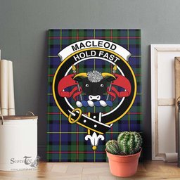 ScotsTee Shop Scottish MacLeod of Harris Modern Clan Crest Tartan Framed Canvas Print Wall Art