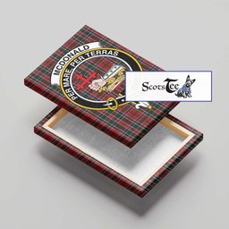 ScotsTee Shop Scottish McDonald of Lochmaddy Clan Crest Tartan Framed Canvas Print Wall Art