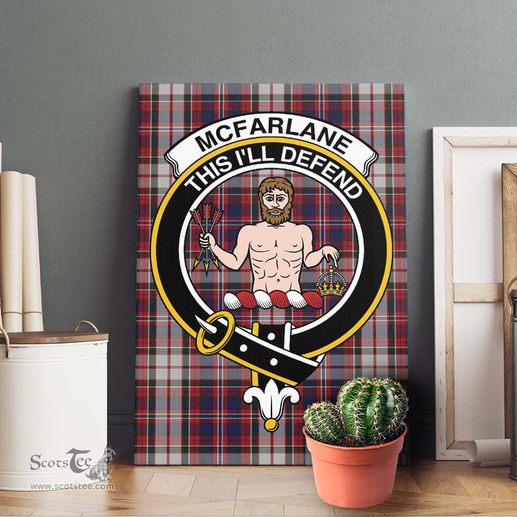ScotsTee Shop Scottish McFarlane Dress Clan Crest Tartan Framed Canvas Print Wall Art