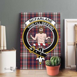 ScotsTee Shop Scottish McFarlane Dress Clan Crest Tartan Framed Canvas Print Wall Art
