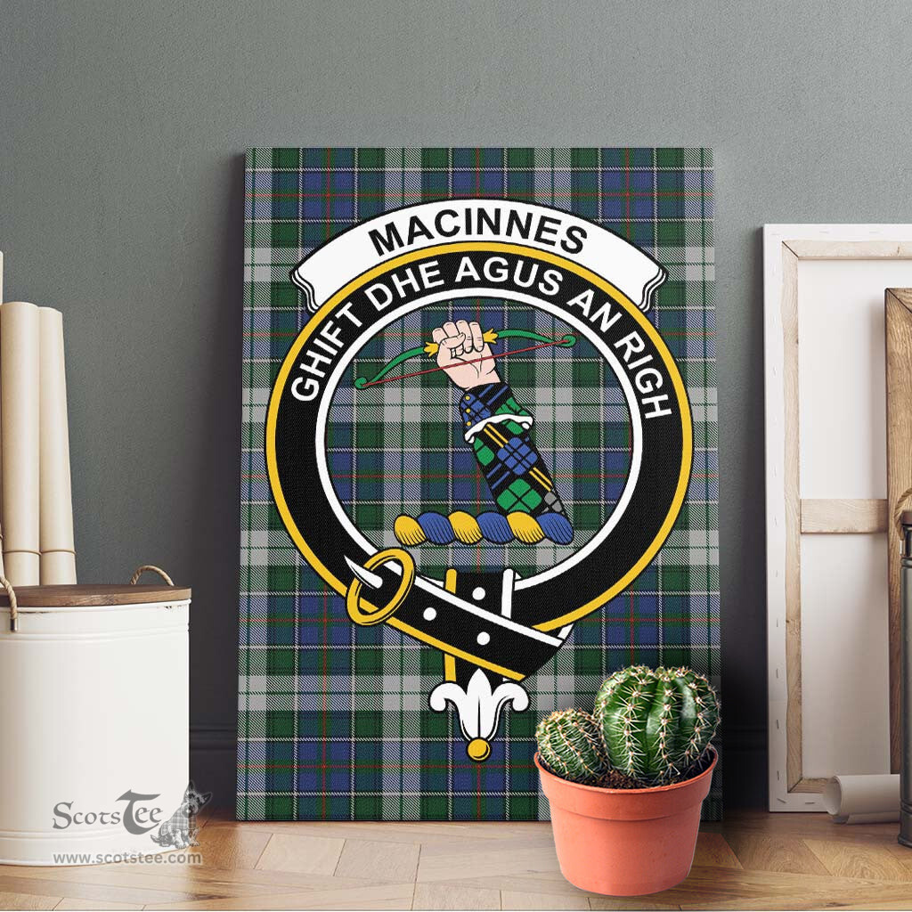 ScotsTee Shop Scottish MacInnes Dress Clan Crest Tartan Framed Canvas Print Wall Art