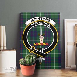 ScotsTee Shop Scottish McIntyre Hunting Clan Crest Tartan Framed Canvas Print Wall Art