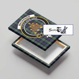 ScotsTee Shop Scottish Mackenzie Hunting Green Clan Crest Tartan Framed Canvas Print Wall Art