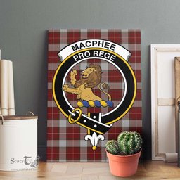 ScotsTee Shop Scottish MacPhee Dress Clan Crest Tartan Framed Canvas Print Wall Art