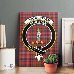 ScotsTee Shop Scottish McAlister Modern Clan Crest Tartan Framed Canvas Print Wall Art
