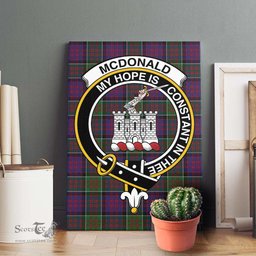 ScotsTee Shop Scottish McDonald of Clan Ranald Modern Clan Crest Tartan Framed Canvas Print Wall Art