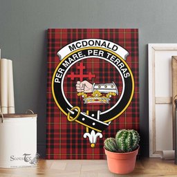 ScotsTee Shop Scottish McDonald of Ardnamurchan Clan Crest Tartan Framed Canvas Print Wall Art