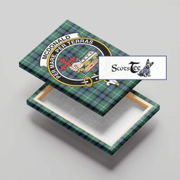 ScotsTee Shop Scottish McDonald of the Isles Hunting Ancient Clan Crest Tartan Framed Canvas Print Wall Art