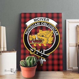 ScotsTee Shop Scottish McIver Clan Crest Tartan Framed Canvas Print Wall Art