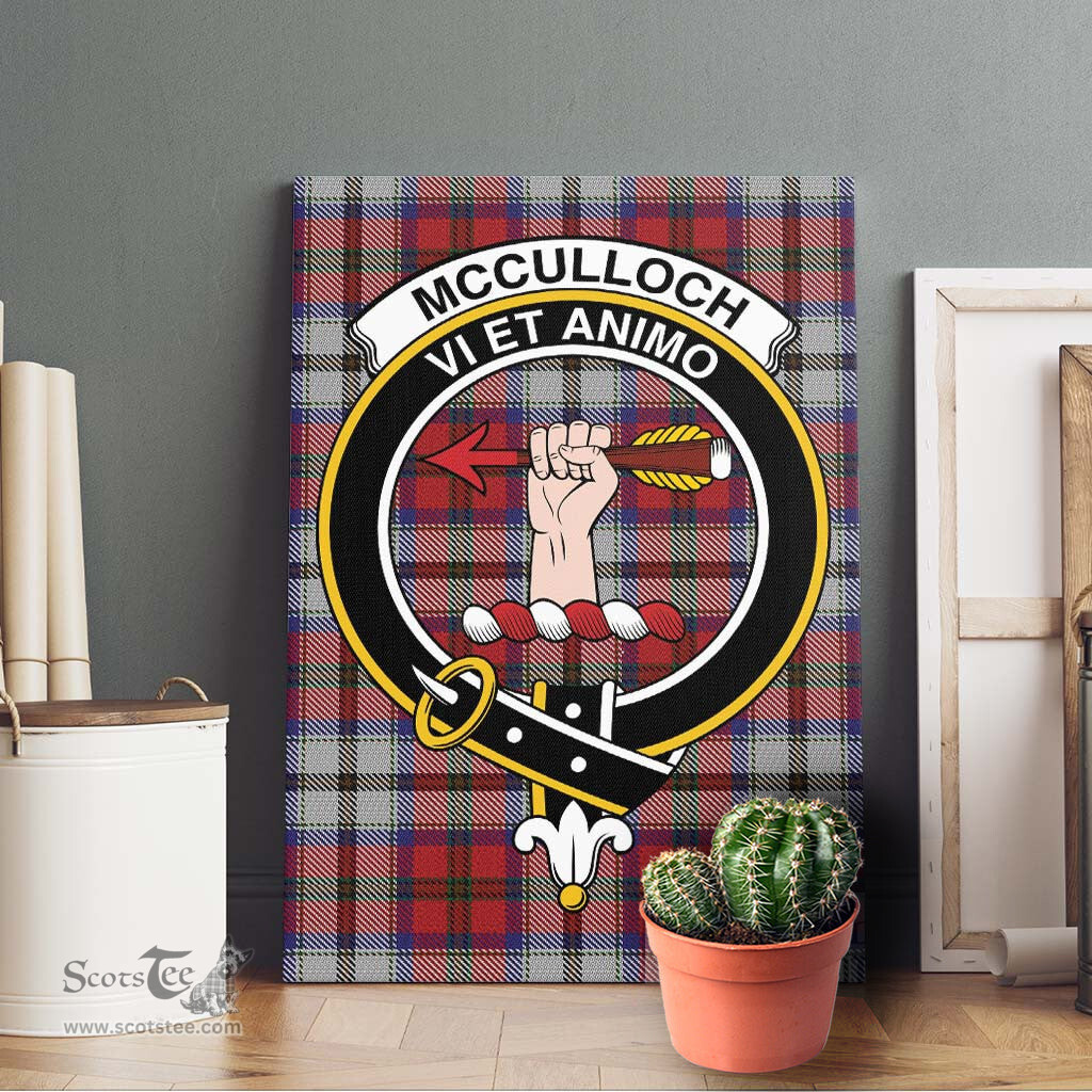ScotsTee Shop Scottish McCulloch Dress Clan Crest Tartan Framed Canvas Print Wall Art