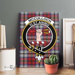 ScotsTee Shop Scottish McCulloch Dress Clan Crest Tartan Framed Canvas Print Wall Art