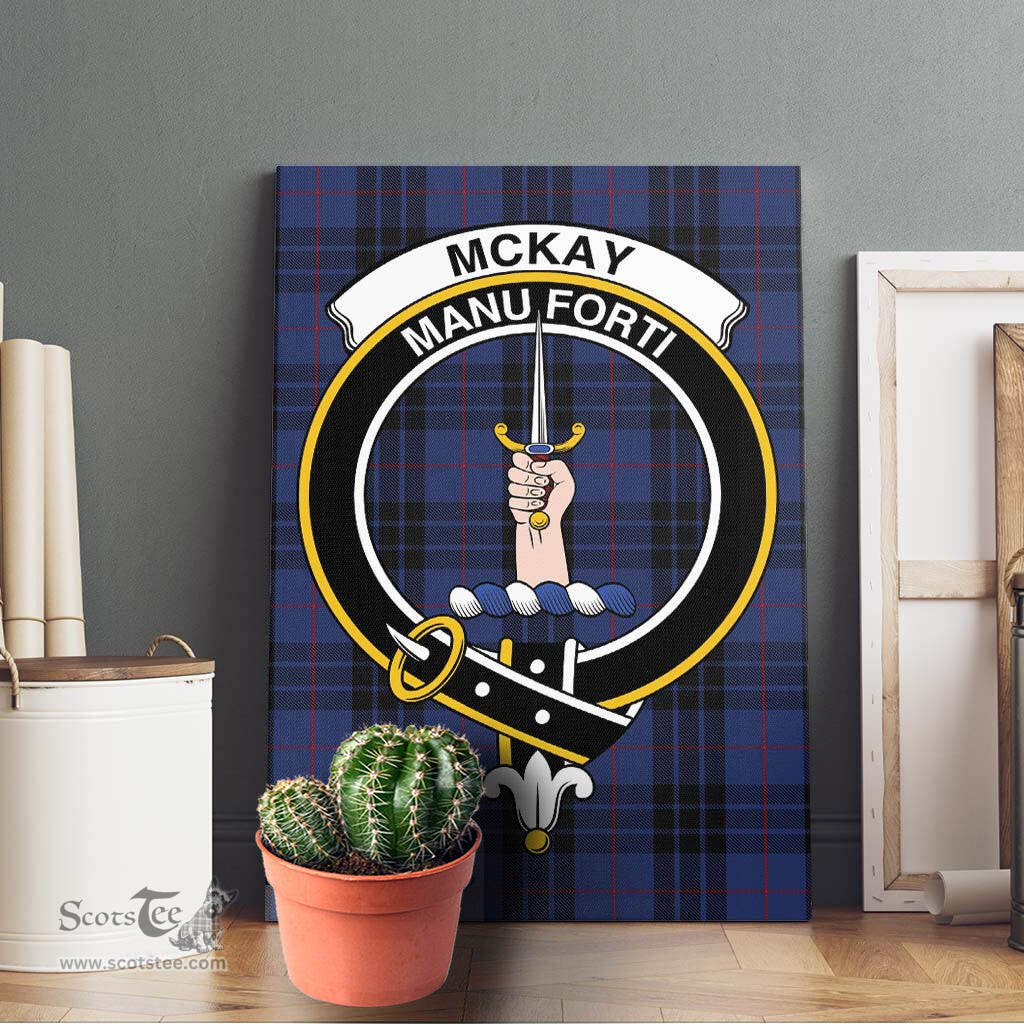 ScotsTee Shop Scottish McKay Blue #02 Clan Crest Tartan Framed Canvas Print Wall Art