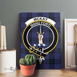 ScotsTee Shop Scottish McKay Blue #02 Clan Crest Tartan Framed Canvas Print Wall Art