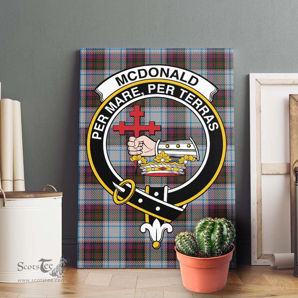 ScotsTee Shop Scottish McDonald Dress Ancient Clan Crest Tartan Framed Canvas Print Wall Art