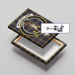 ScotsTee Shop Scottish McClelland Modern Clan Crest Tartan Framed Canvas Print Wall Art