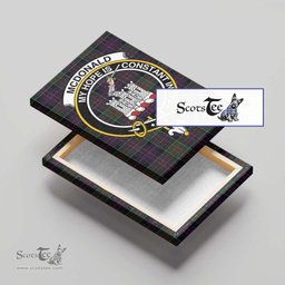 ScotsTee Shop Scottish McDonald of Clan Ranald Clan Crest Tartan Framed Canvas Print Wall Art
