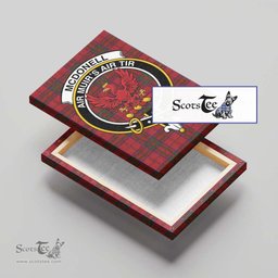ScotsTee Shop Scottish McDonell of Keppoch Clan Crest Tartan Framed Canvas Print Wall Art