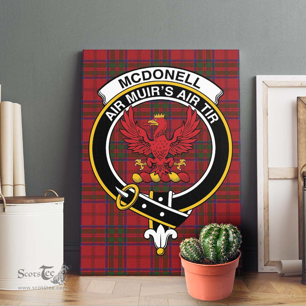 ScotsTee Shop Scottish McDonell of Keppoch Clan Crest Tartan Framed Canvas Print Wall Art
