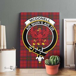 ScotsTee Shop Scottish McDonell of Keppoch Clan Crest Tartan Framed Canvas Print Wall Art