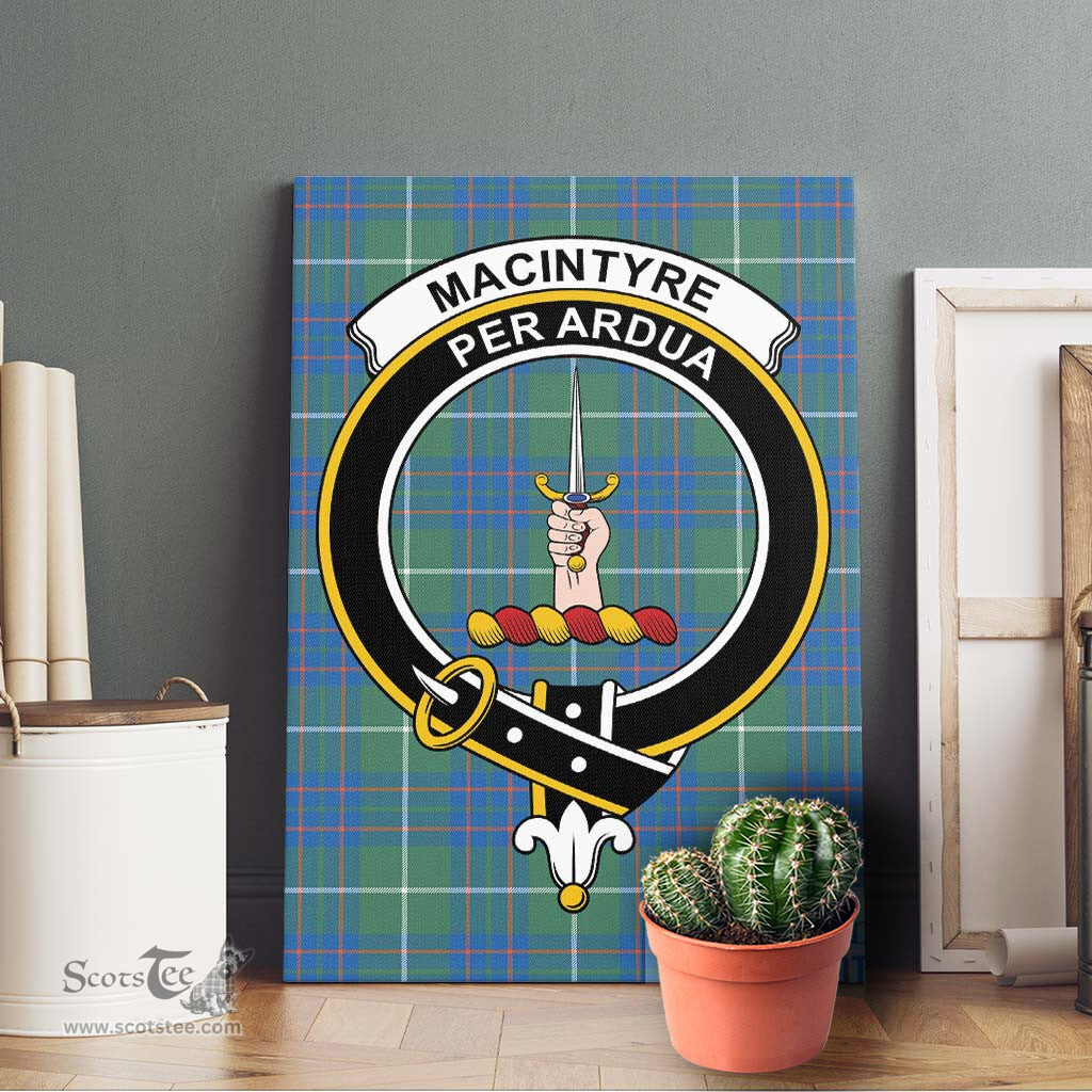 ScotsTee Shop Scottish MacIntyre Hunting Ancient Clan Crest Tartan Framed Canvas Print Wall Art