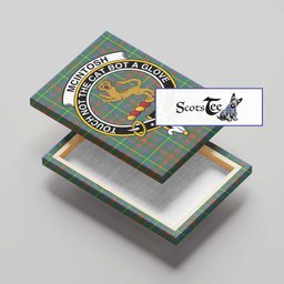 ScotsTee Shop Scottish McIntosh Hunting Ancient Clan Crest Tartan Framed Canvas Print Wall Art