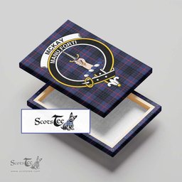 ScotsTee Shop Scottish McKay Blue Modern Clan Crest Tartan Framed Canvas Print Wall Art